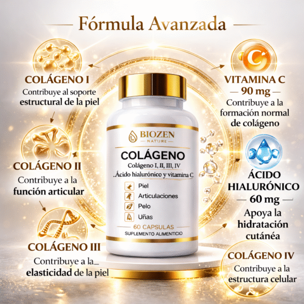 Colágeno hidrolizado I II III IV +Acido Hialurónico + Vitamina C - Envío Gratis