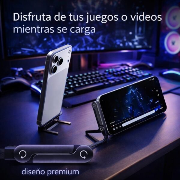 Cable USB-C 240W- Carga rápida con soporte plegable - ENVIO GRATIS